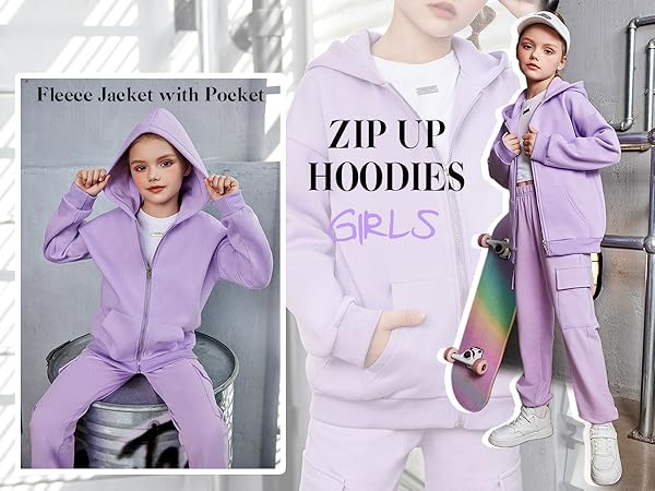 Girls’ Zip-Up Hoodies